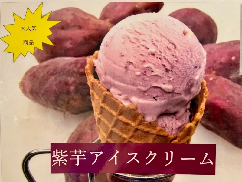 道の駅あぐり窪川「みるく工房」の期間限定フレーバー　紫芋アイスクリーム