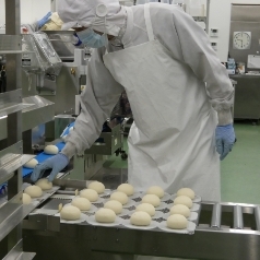 道の駅あぐり窪川自社加工工場　具だくさん豚まん製造の様子